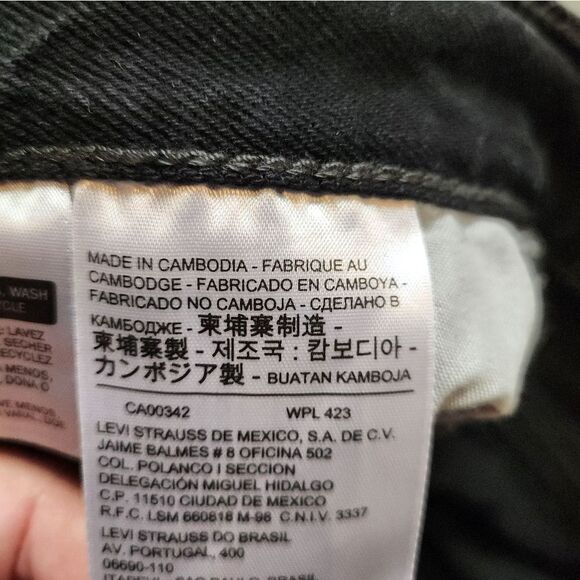 Levi's Black Jean Shorts 501 Raw Hem Shorts Sz 25 - Picture 6 of 10